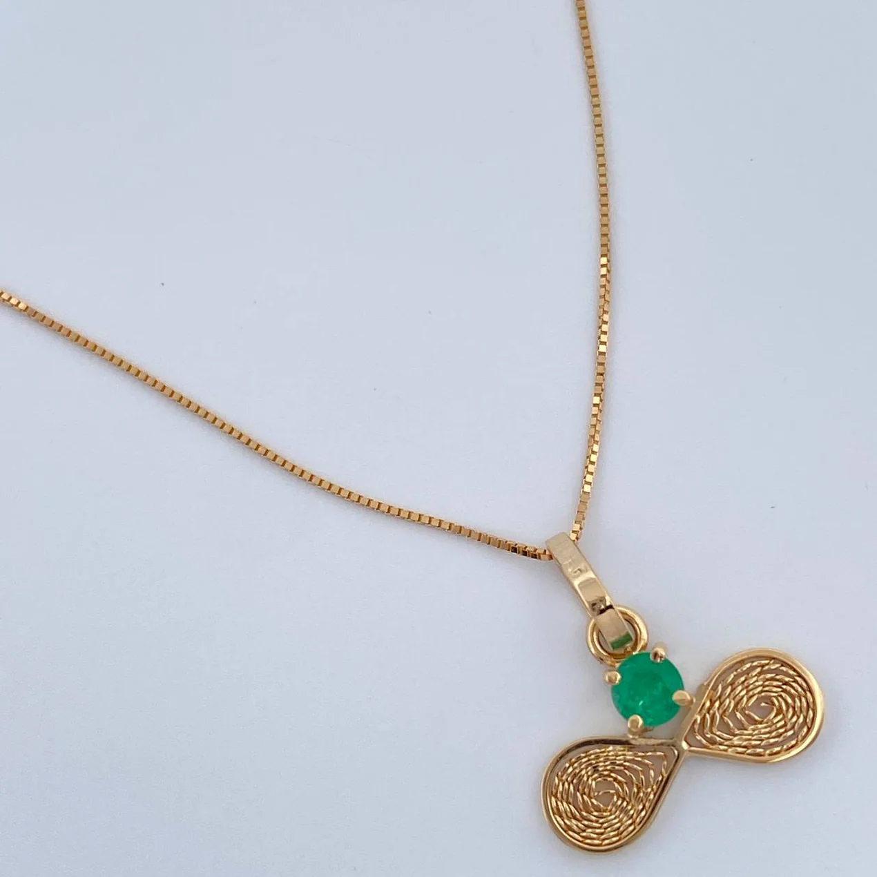 Set Cadena Veneciana Moño Esmeralda